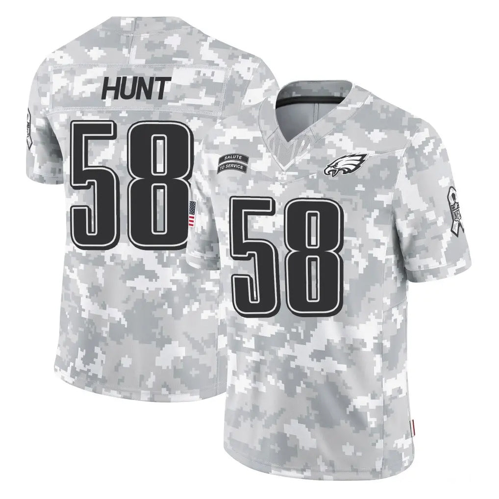 Cooneas P.Eagles #58 Jalyx Hunt Player Arctic Camo Salute to Service Limited Game Stitched Jerseys