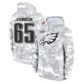 Cooneas P.Eagles #65 Lane Johnson Player Arctic Camo Salute to Service Pullover Hoodies Limited Game Stitched Jerseys