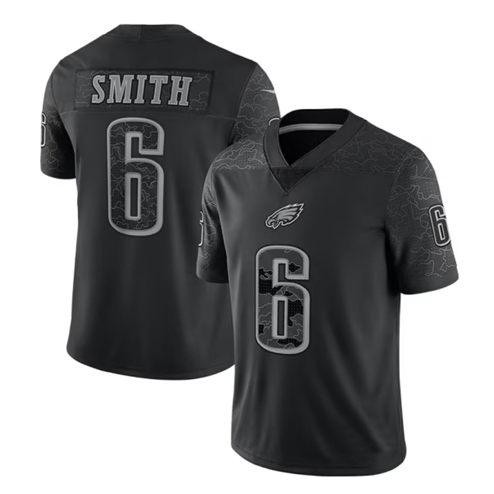 Cooneas P.Eagles #6 DeVonta Smith Player Black REFLECTIVE Limited Stitched Jerseys