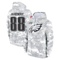 Cooneas P.Eagles #88 Dallas Goedert Player Arctic Camo Salute to Service Pullover Hoodies Limited Game Stitched Jerseys