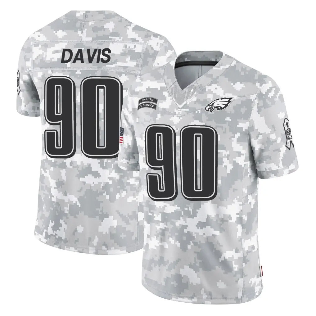 Cooneas P.Eagles #90 Jordan Davis Player Arctic Camo Salute to Service Limited Game Stitched Jerseys