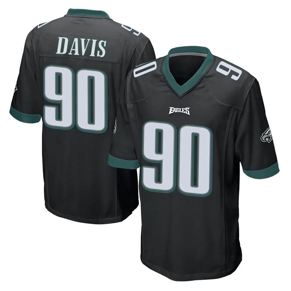 Cooneas P.Eagles #90 Jordan Davis Player Black Home Game Stitched Jerseys