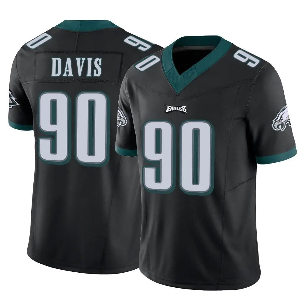 Cooneas P.Eagles #90 Jordan Davis Player Black Limited Vapor F.U.S.E. Home Game Stitched Jerseys