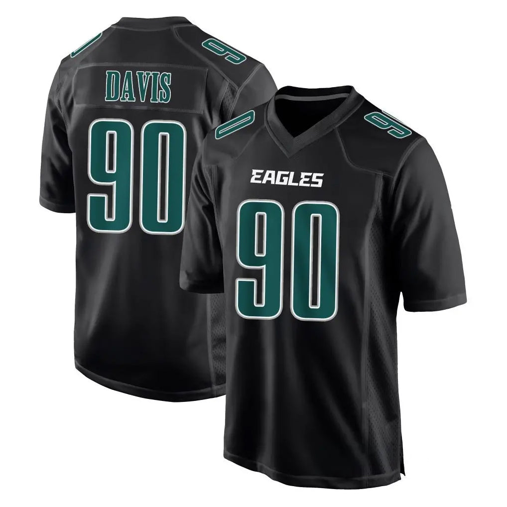 Cooneas P.Eagles #90 Jordan Davis Player Carbon Black Fashion Home Game Stitched Jerseys