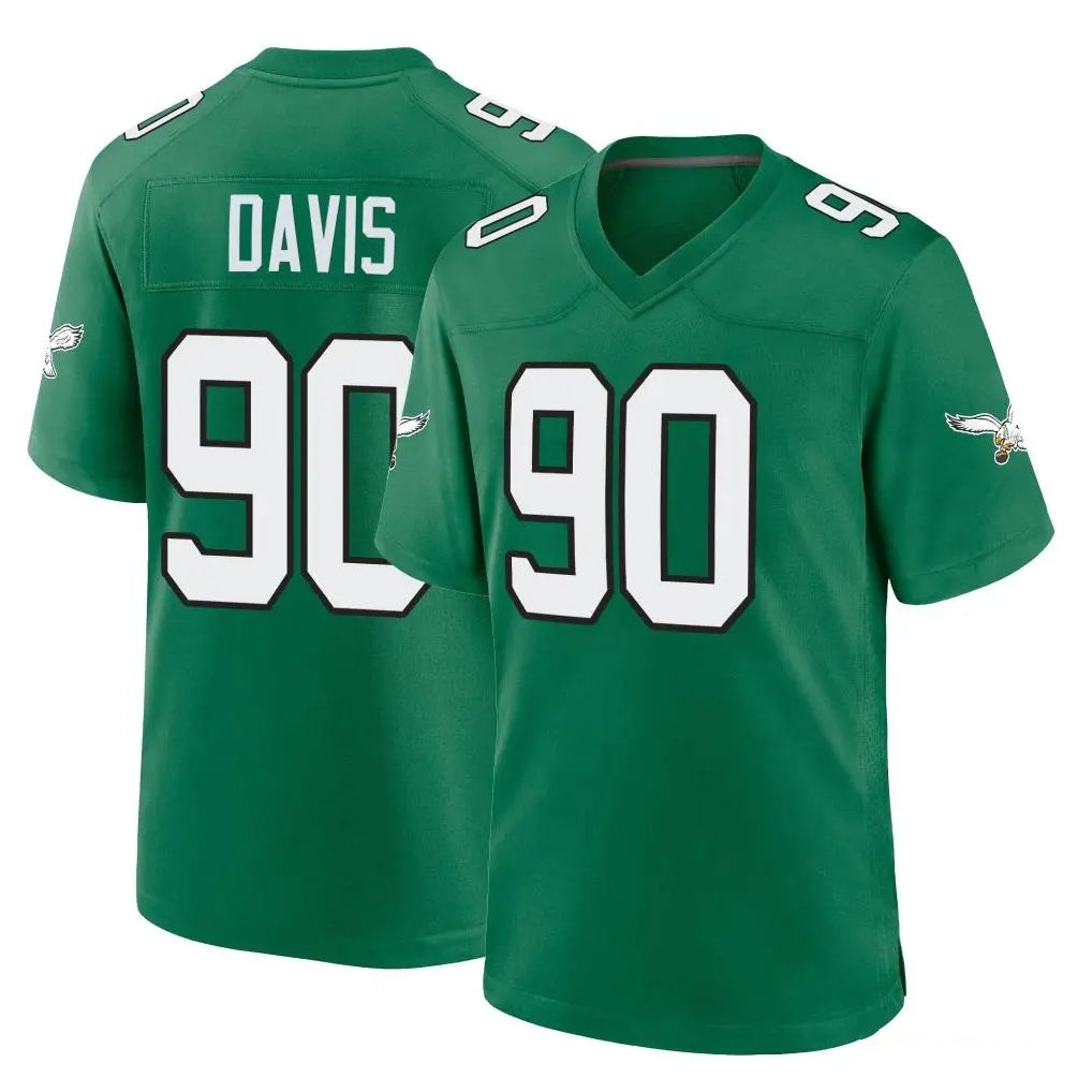 Cooneas P.Eagles #90 Jordan Davis Player Green Kelly Alternate Home Game Stitched Jerseys