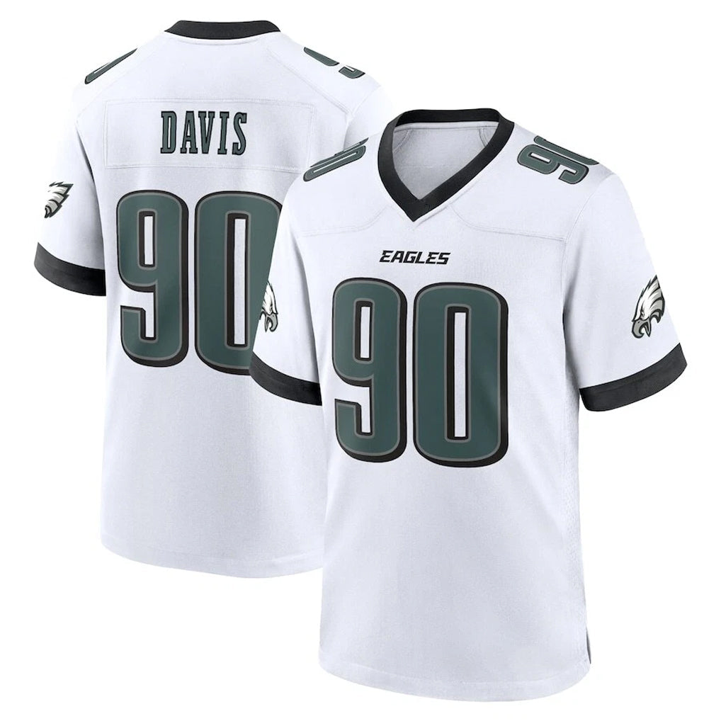 Cooneas P.Eagles #90 Jordan Davis Player White Game Home Stitched Jerseys