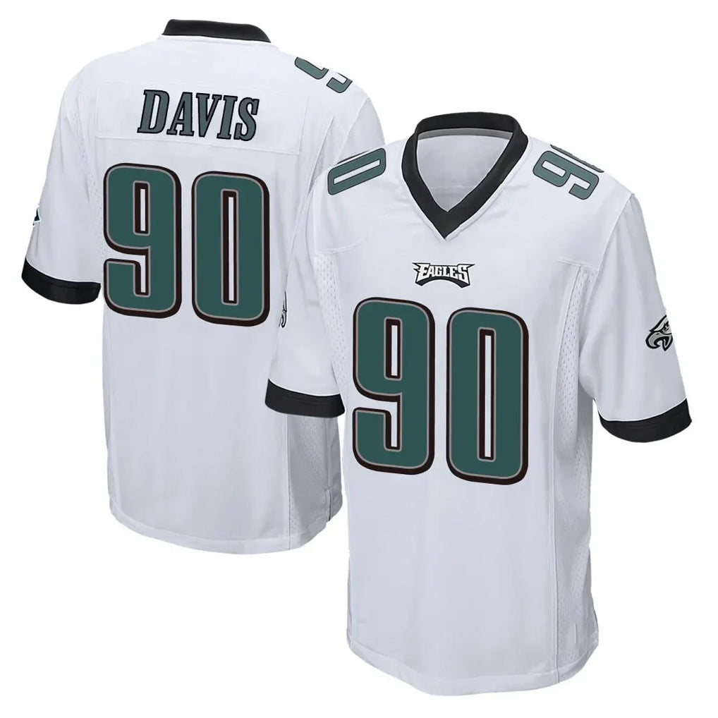 Cooneas P.Eagles #90 Jordan Davis Player White Home Game Stitched Jerseys
