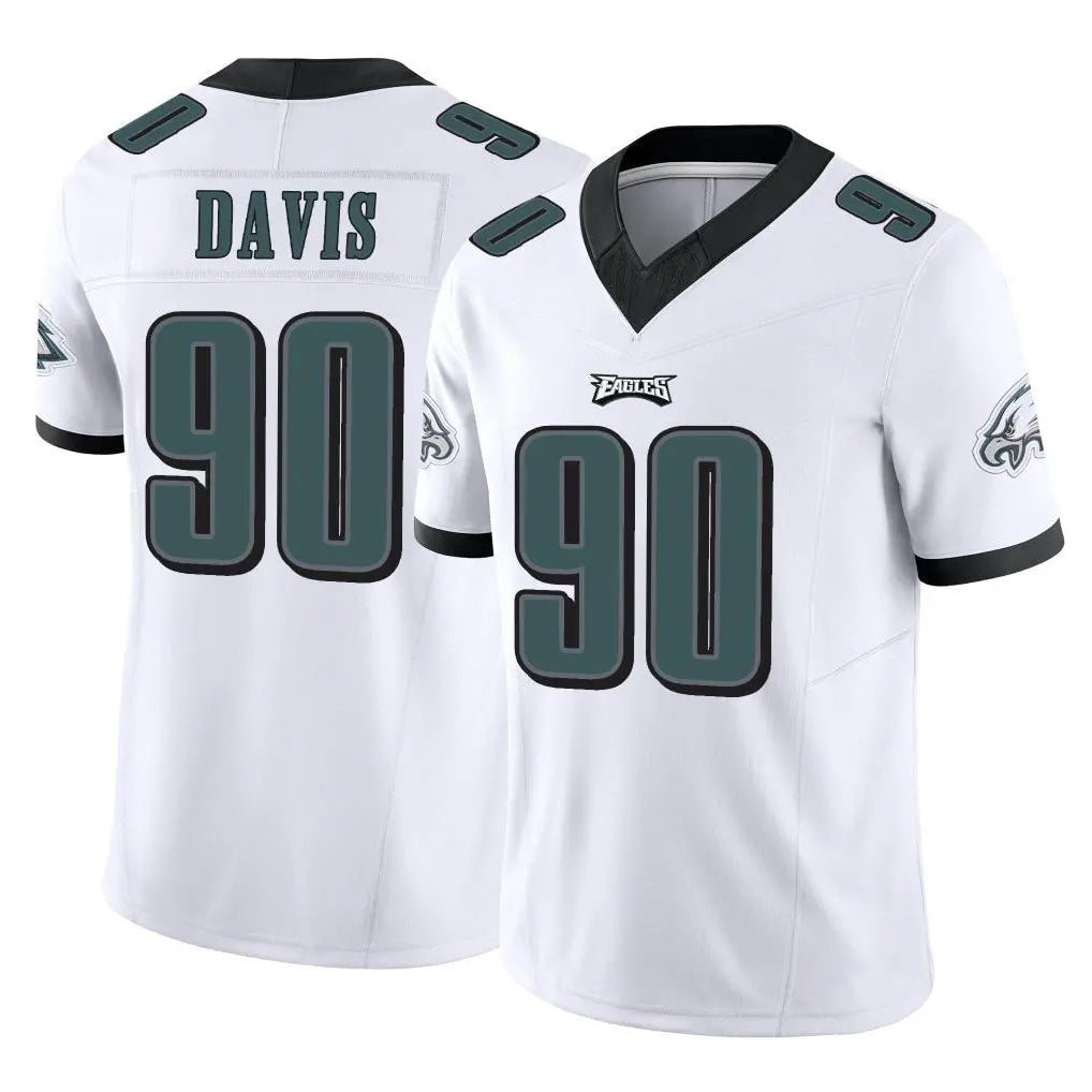 Cooneas P.Eagles #90 Jordan Davis Player White Limited Vapor F.U.S.E. Home Game Stitched Jerseys