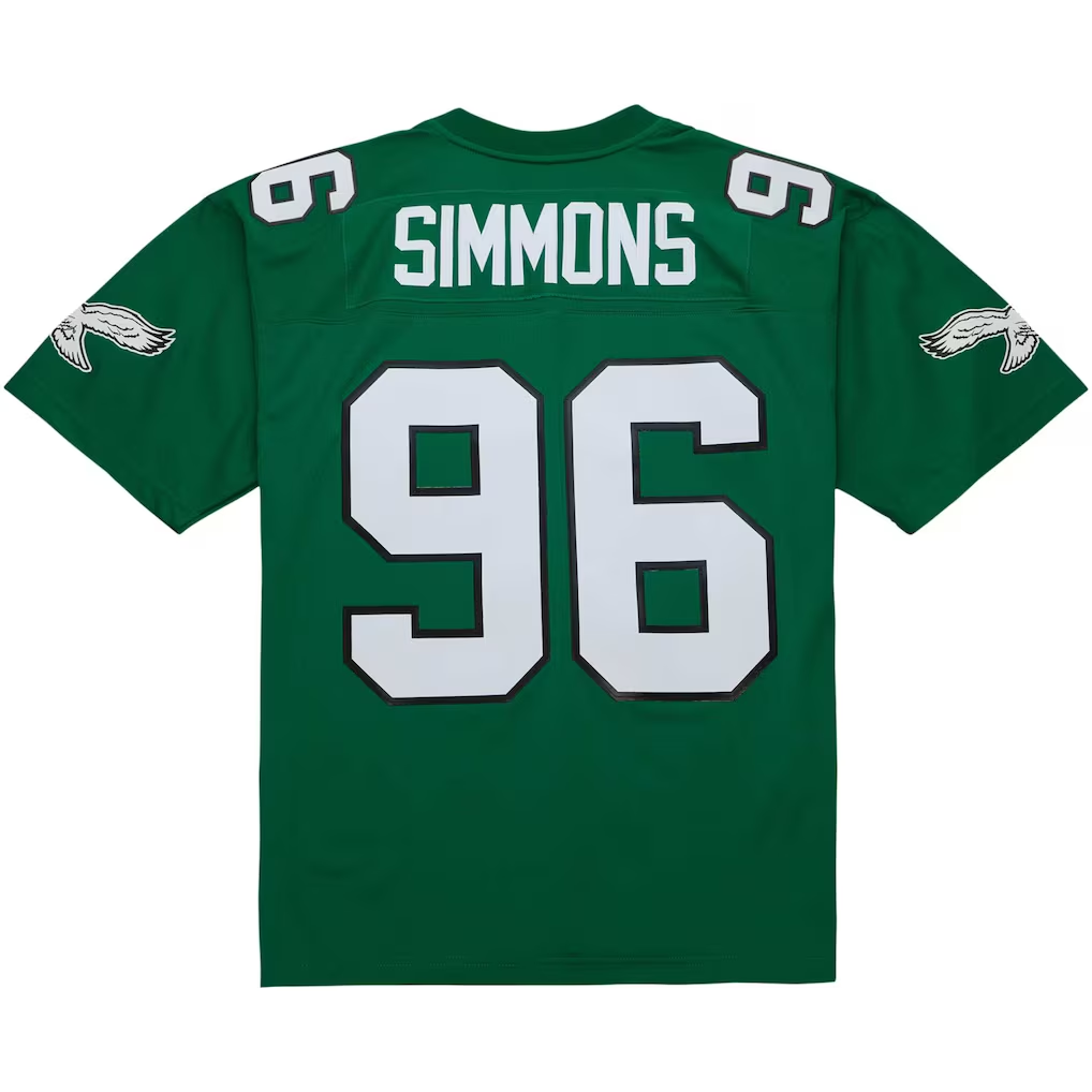 Cooneas P.Eagles #96 Clyde Simmons Mitchell & Ness Kelly Green Legacy Replica Jersey
