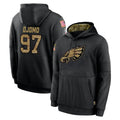 Cooneas P.Eagles #97 Moro Ojomo Player Black Salute to Service Hoodies Limited Game Stitched Jerseys