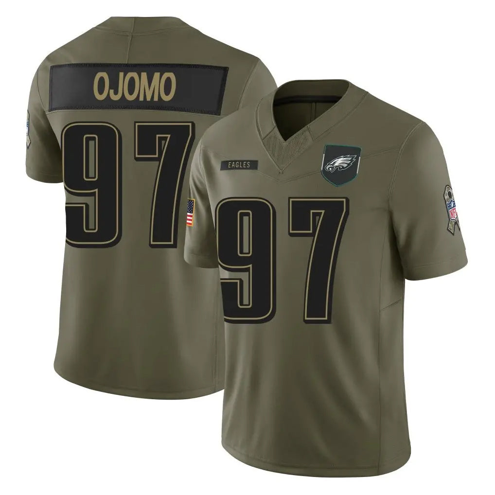 Cooneas P.Eagles #97 Moro Ojomo Player Olive 2025 Salute To Service Limited Stitched Jerseys
