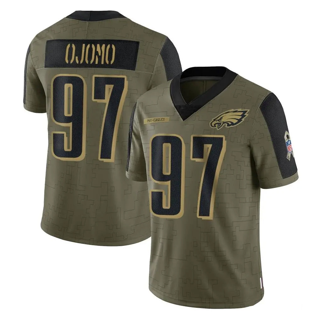 Cooneas P.Eagles #97 Moro Ojomo Player Olive Salute To Service Limited Game Stitched Jerseys