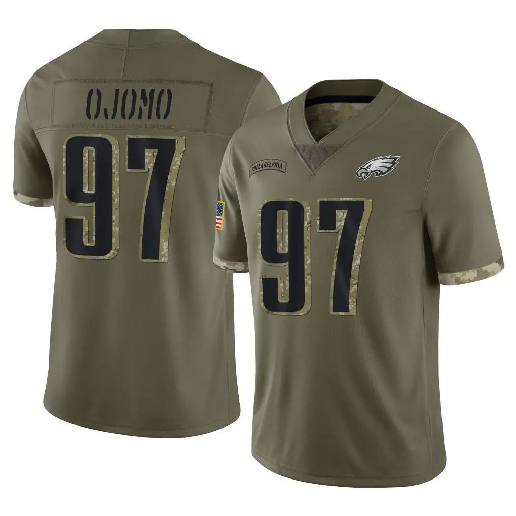 Cooneas P.Eagles #97 Moro Ojomo Player Olive Salute To Service Limited Stitched Jerseys