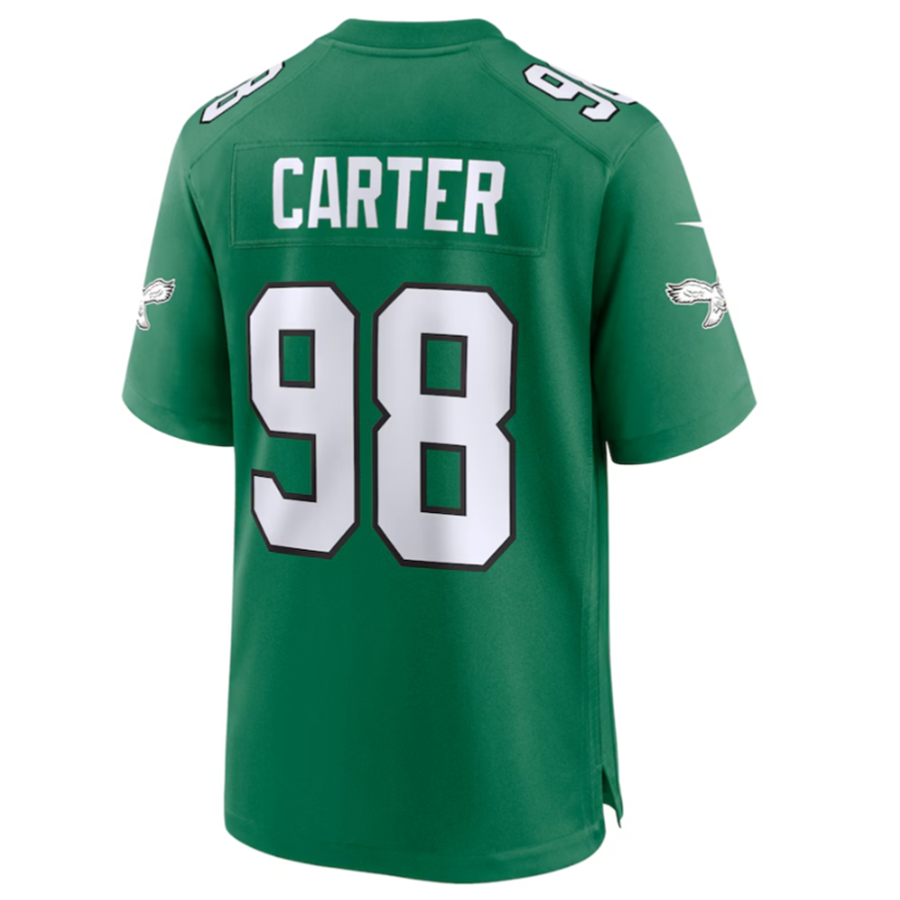 Cooneas P.Eagles #98 Jalen Carter Green Alternate Game American Stitched Jerseys