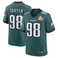 Cooneas P.Eagles #98 Jalen Carter Player Midnight Green Super Bowl LIX Game Stitched Jerseys