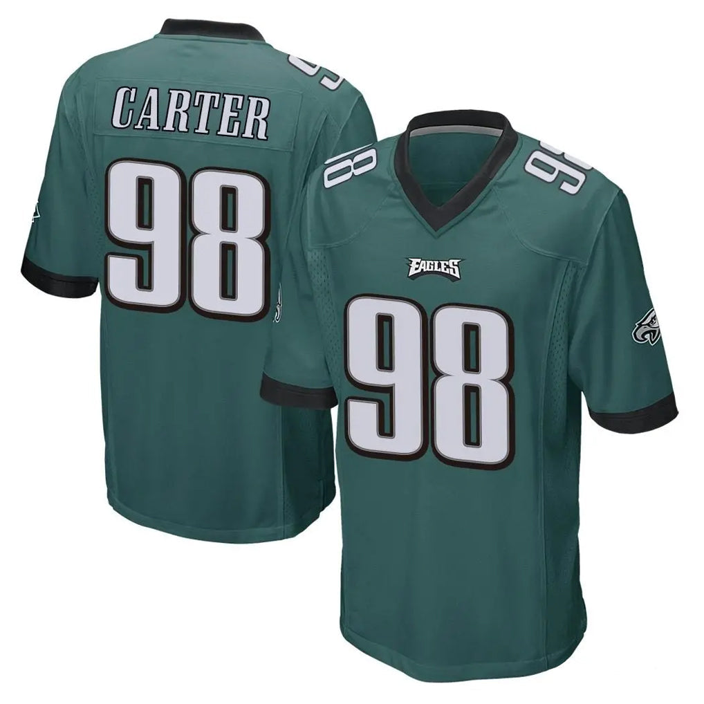 Cooneas P.Eagles #98 Jalen Carter Player Team Color Green Home Game Stitched Jerseys