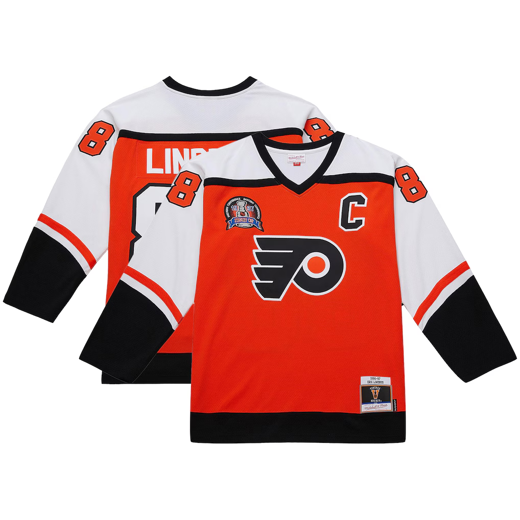 Cooneas P.Flyers #88 Eric Lindros Mitchell & Ness Orange Big & Tall 1996?97 Blue Line 2.0 Jerseys