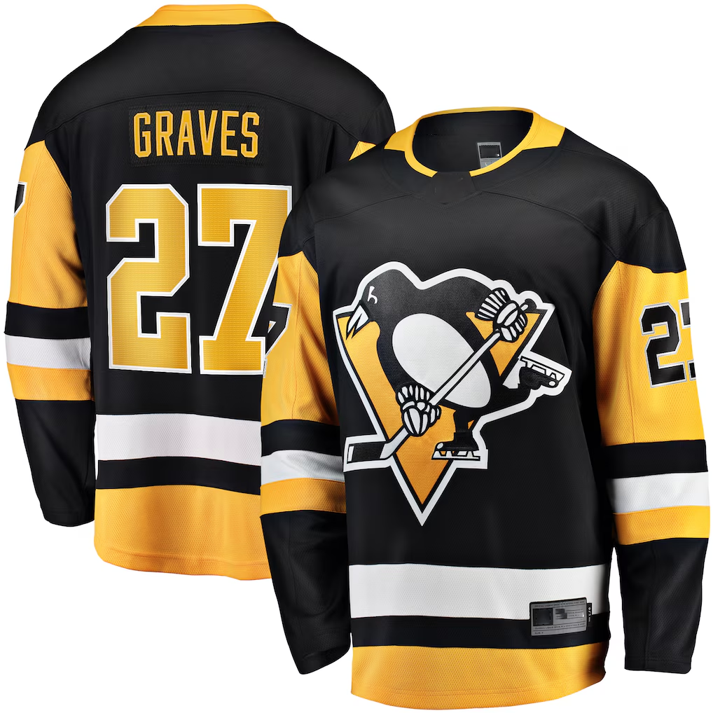 Cooneas P.Penguins #27 Ryan Graves Black Home Breakaway Jerseys