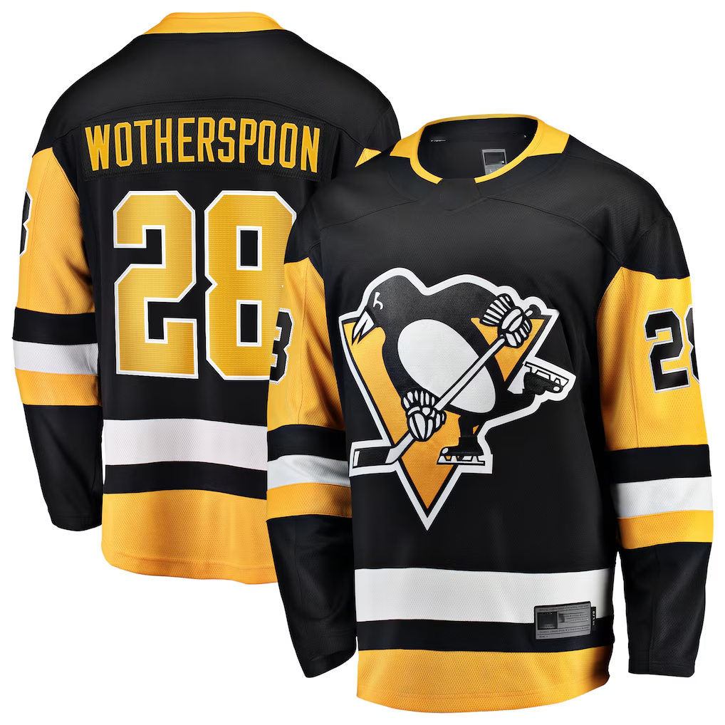 Cooneas P.Penguins #28 Parker Wotherspoon Black Home Breakaway Jerseys