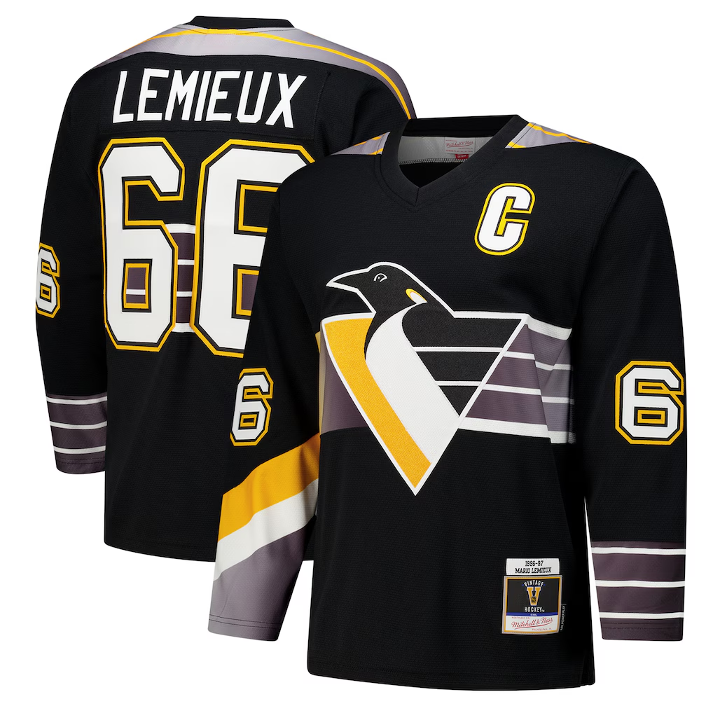 Cooneas P.Penguins #66 Mario Lemieux Black 1996?97 Power Play Jerseys