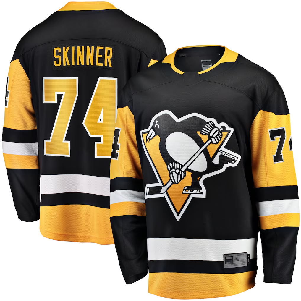 Cooneas P.Penguins #74 Stuart Skinner Black Home Breakaway Jerseys