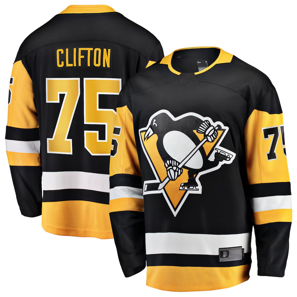 Cooneas P.Penguins #75 Connor Clifton Black Home Breakaway Jerseys