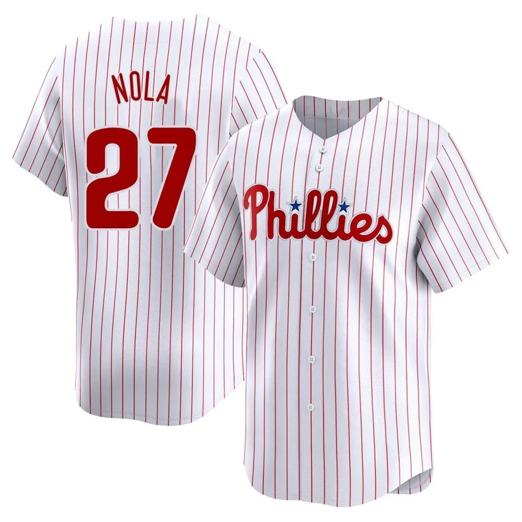 Cooneas P.Phillies #27 Aaron Nola Player White Home Limited Stitched Jerseys