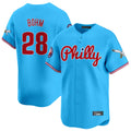 Cooneas P.Phillies #28 Alec Bohm Player Light Blue Phillies & Eagles Vapor Premier Limited Home Stitched Jerseys