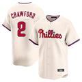 Cooneas P.Phillies #2 Justin Crawford Player Cream Home Limited Stitched Jerseys