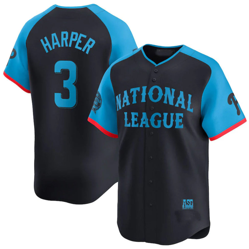 Cooneas P.Phillies #3 Bryce Harper Player Navy National League All-Star Limited Game Stitched Jerseys
