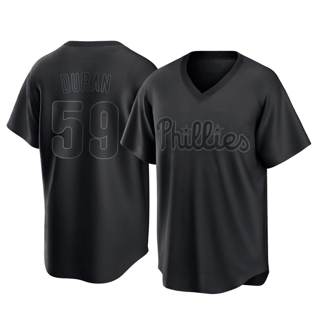Cooneas P.Phillies #59 Jhoan Duran Player Black Pitch Fashion Limited T-shirt Stitched Jerseys