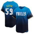 Cooneas P.Phillies #59 Jhoan Duran Player Blue City Connect Home Limited Stitched Jerseys