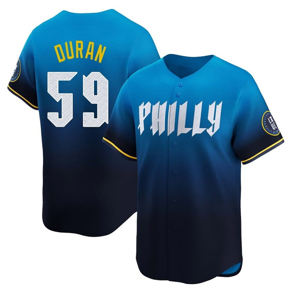 Cooneas P.Phillies #59 Jhoan Duran Player Blue City Connect Home Limited Stitched Jerseys