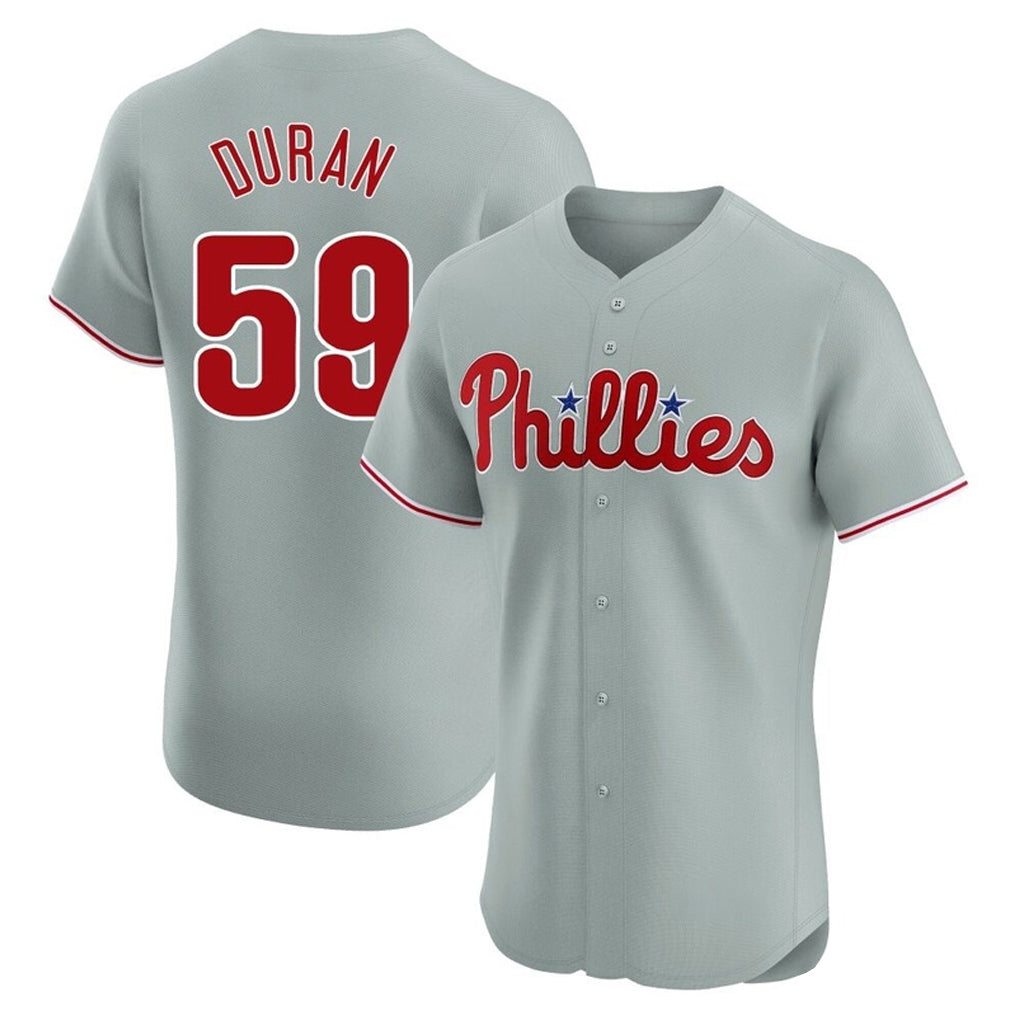 Cooneas P.Phillies #59 Jhoan Duran Player Gray Home Limited Elite Stitched Jerseys