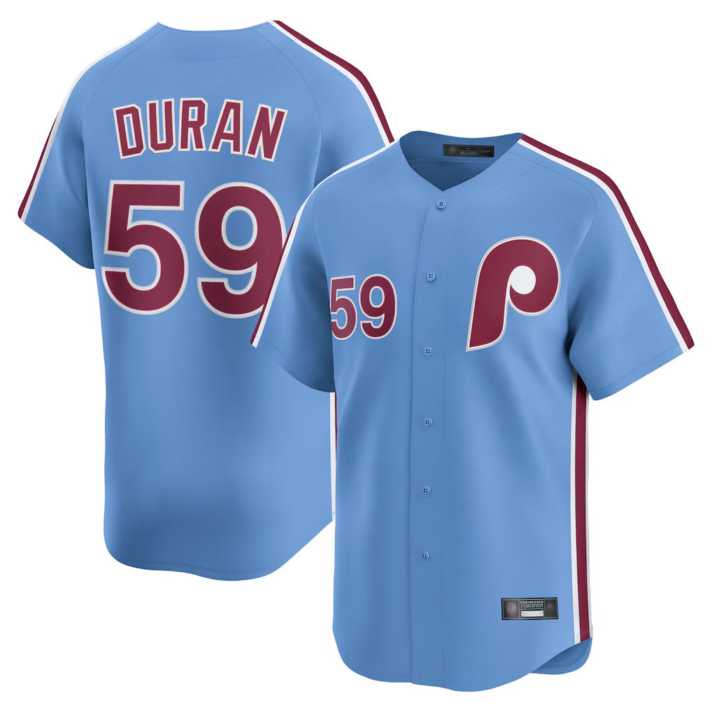 Cooneas P.Phillies #59 Jhoan Duran Player Light Blue Home Limited Stitched Jerseys