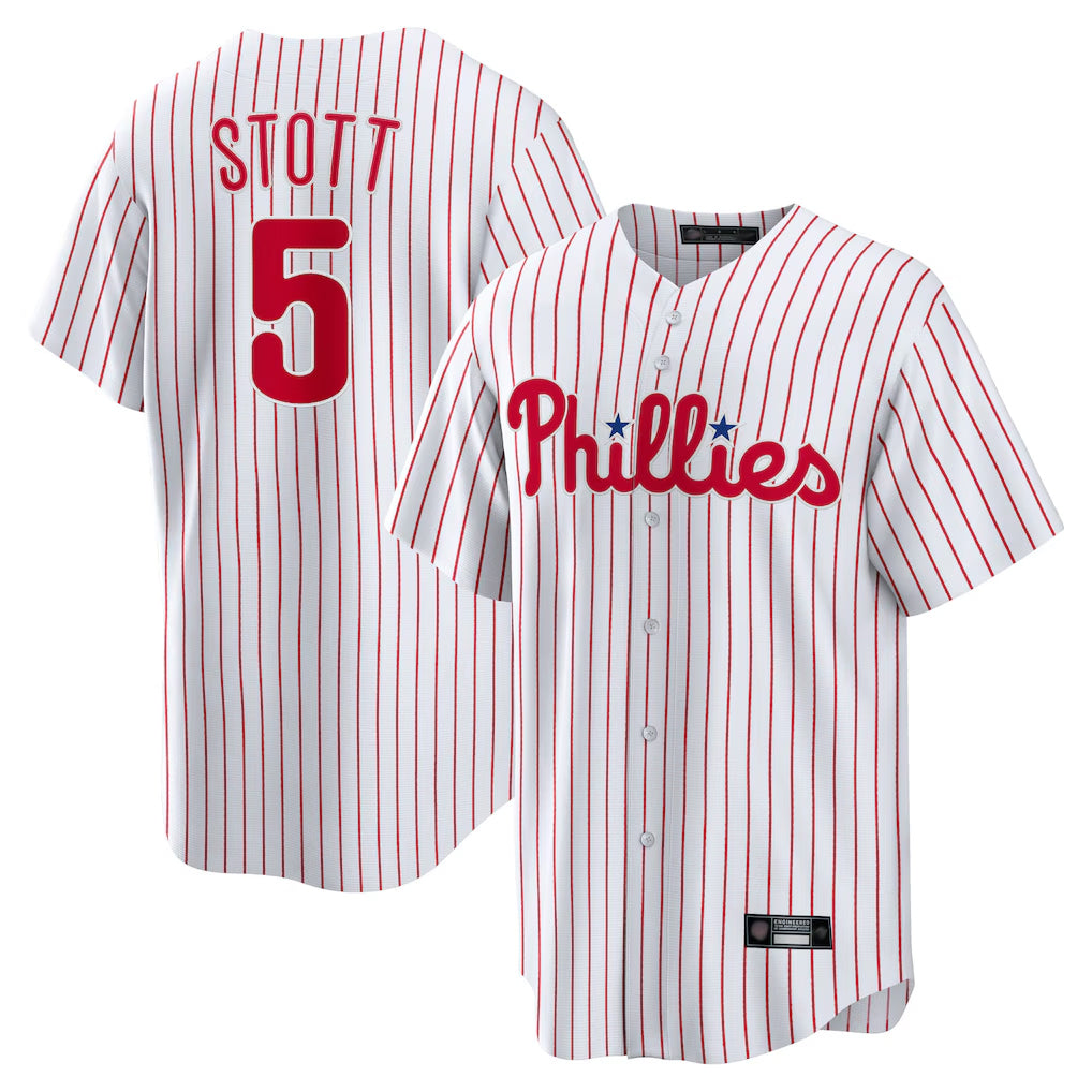 Cooneas P.Phillies #5 Bryson Stott Player White Home Game Stitched Jerseys