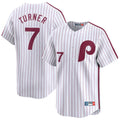 Cooneas P.Phillies #7 Trea Turner Player White Cooperstown Collection Limited Home Stitched Jerseys