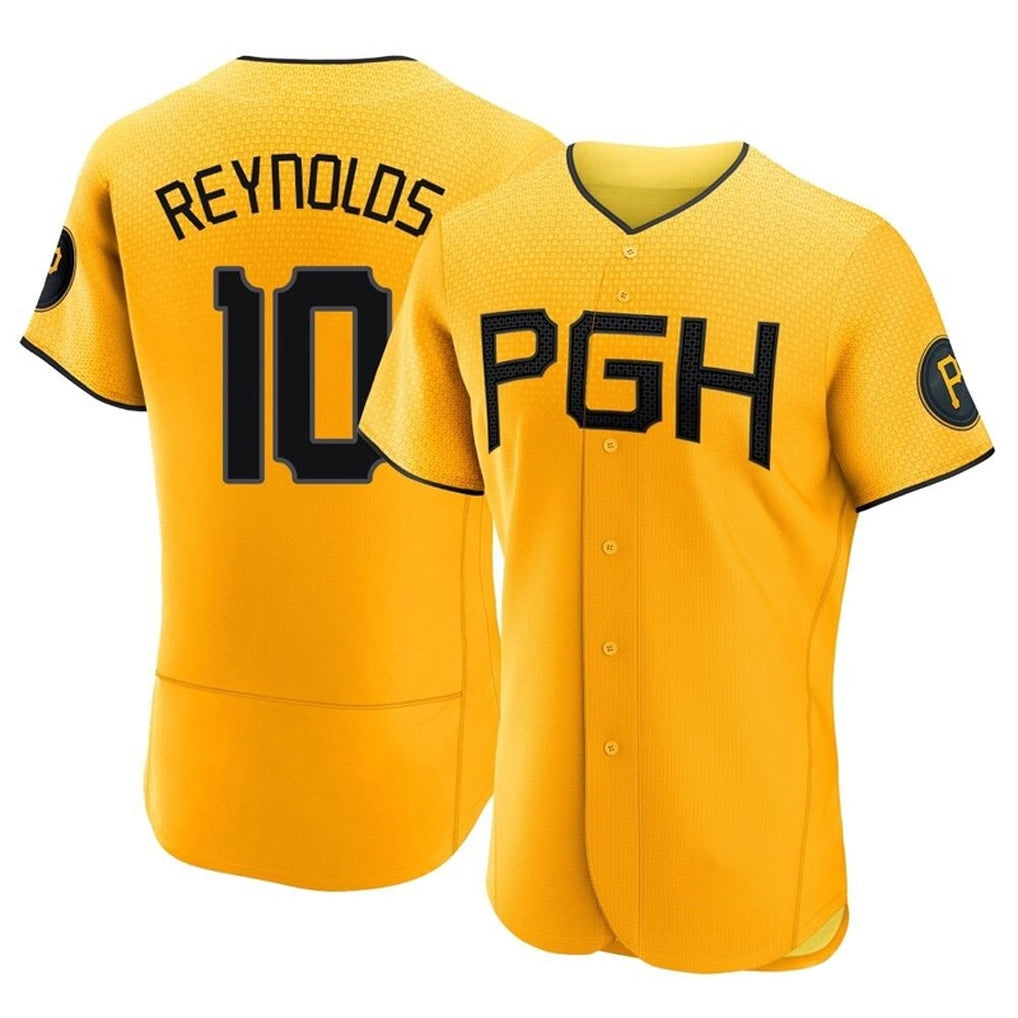 Cooneas P.Pirates #10 Bryan Reynolds Player Gold City Connect Home Limited Elite Stitched Jerseys