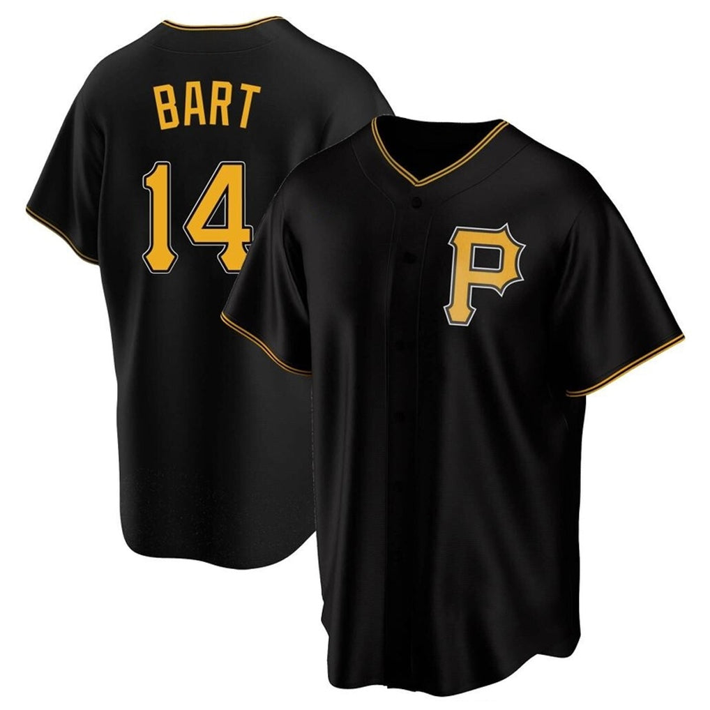 Cooneas P.Pirates #14 Joey Bart Player Black Alternate 2025 Home Game T-shirt Stitched Jerseys
