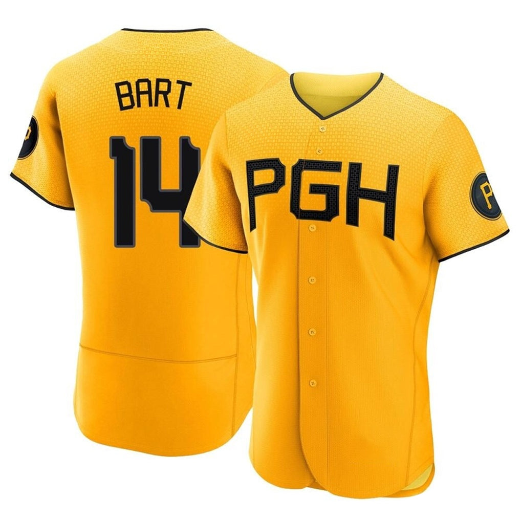 Cooneas P.Pirates #14 Joey Bart Player Gold City Connect Home Limited Elite Stitched Jerseys