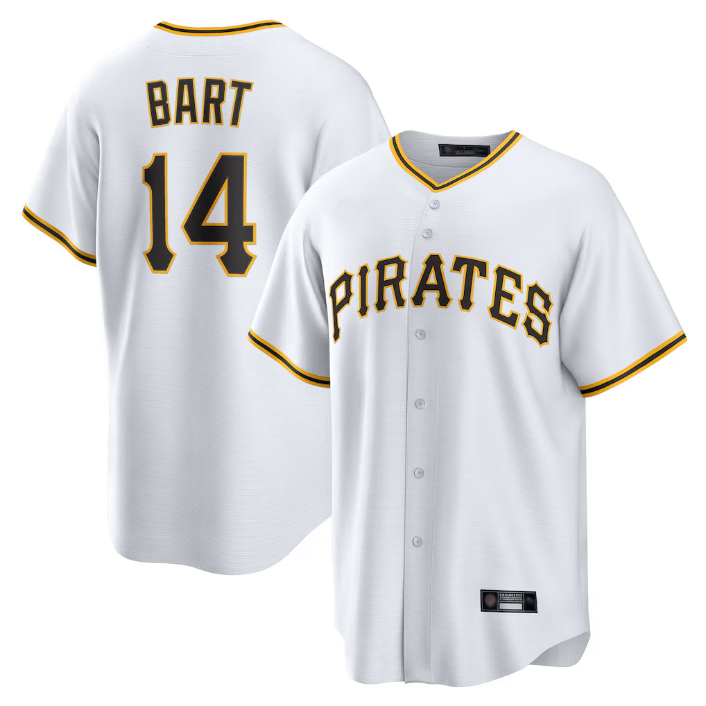 Cooneas P.Pirates #14 Joey Bart Player White Home Game Stitched Jerseys
