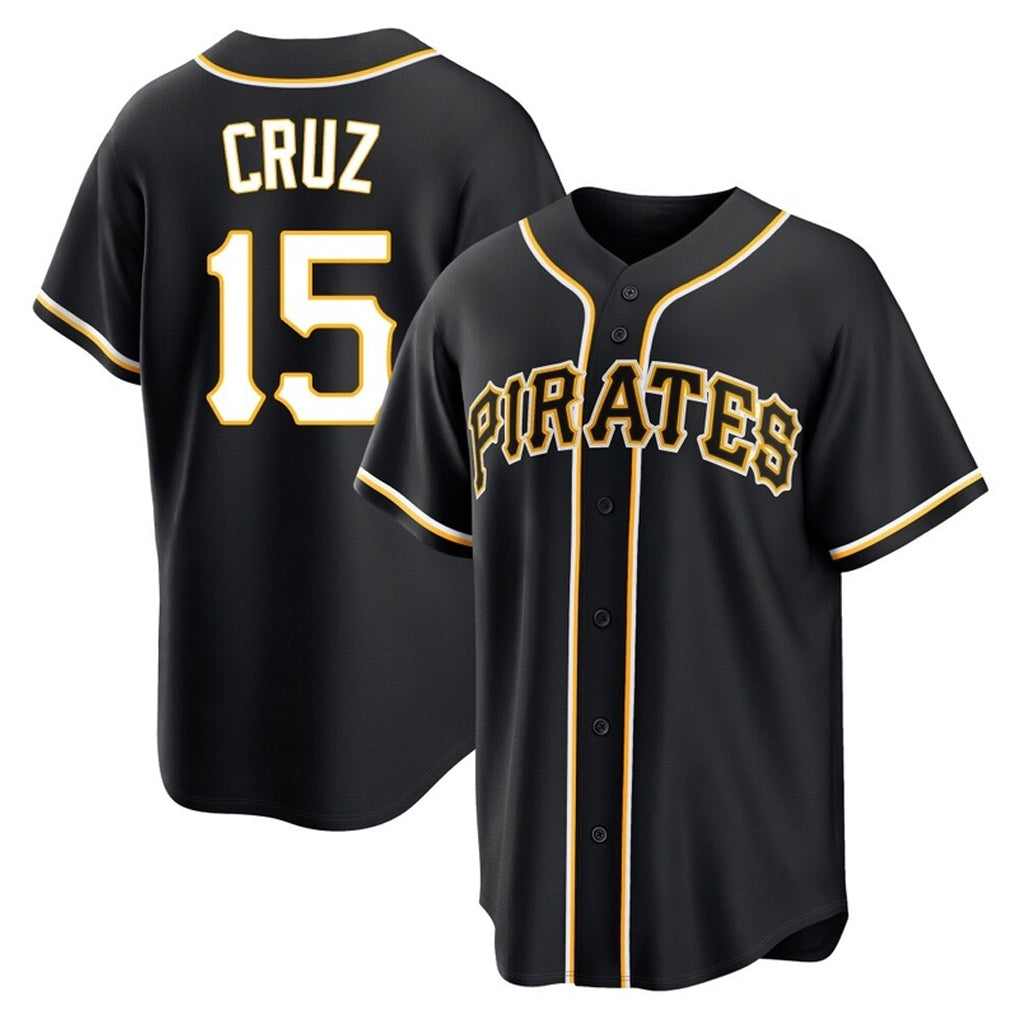 Cooneas P.Pirates #15 Oneil Cruz Player Black Fashion Out Home Game Stitched Jerseys