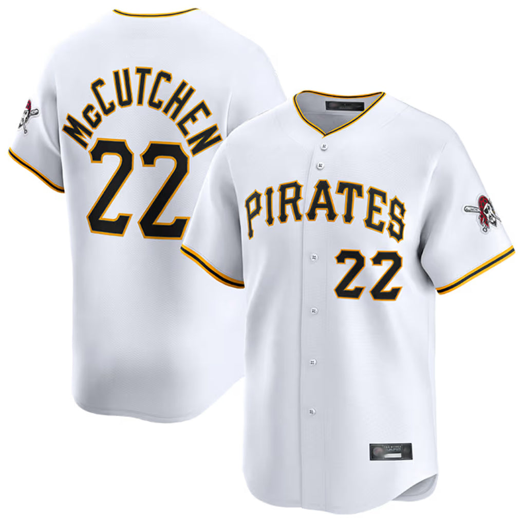 Cooneas P.Pirates #22 Andrew McCutchen Player White Home Limited Stitched Jerseys