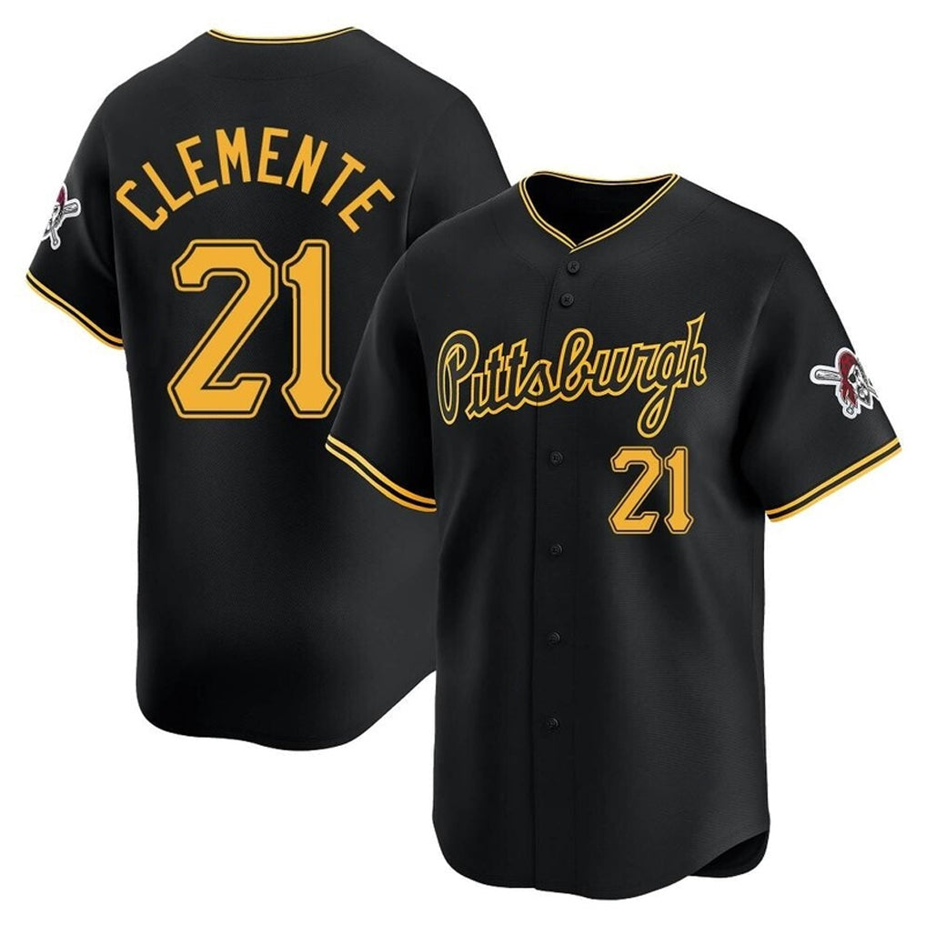 Cooneas P.Pirates #21 Roberto Clemente Player Black Alt Home Limited Stitched Jerseys