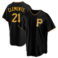 Cooneas P.Pirates #21 Roberto Clemente Player Black Alternate 2025 Home Game Stitched Jerseys