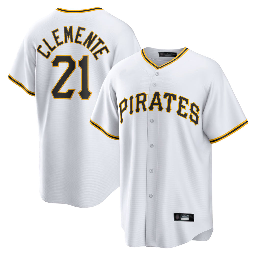 Cooneas P.Pirates #21 Roberto Clemente Player White Home Game Stitched Jerseys
