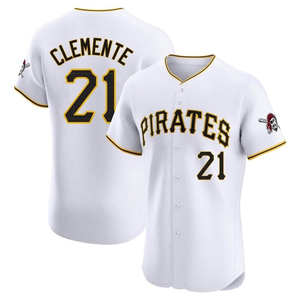 Cooneas P.Pirates #21 Roberto Clemente Player White Home Limited Elite Stitched Jerseys