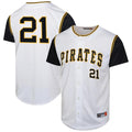 Cooneas P.Pirates #21 Roberto Clemente Player White Throwback Cooperstown Collection Limited Stitched Jerseys