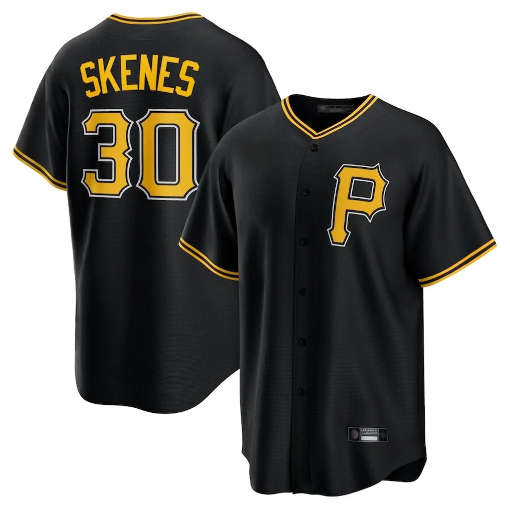 Cooneas P.Pirates #30 Paul Skenes Player Black Alternate 2025 Home Game Stitched Jerseys