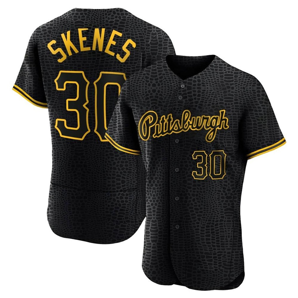 Cooneas P.Pirates #30 Paul Skenes Player Black Snake Skin City Home Limited Elite Stitched Jerseys